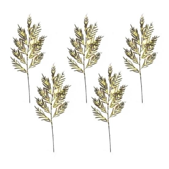 Yousheng Lighted Christmas Norfolk Pine Branches Battery Operated Pre-Lit Pine Stems Artificial Pines Needles Branches for DIY Wreaths Vase Indoor