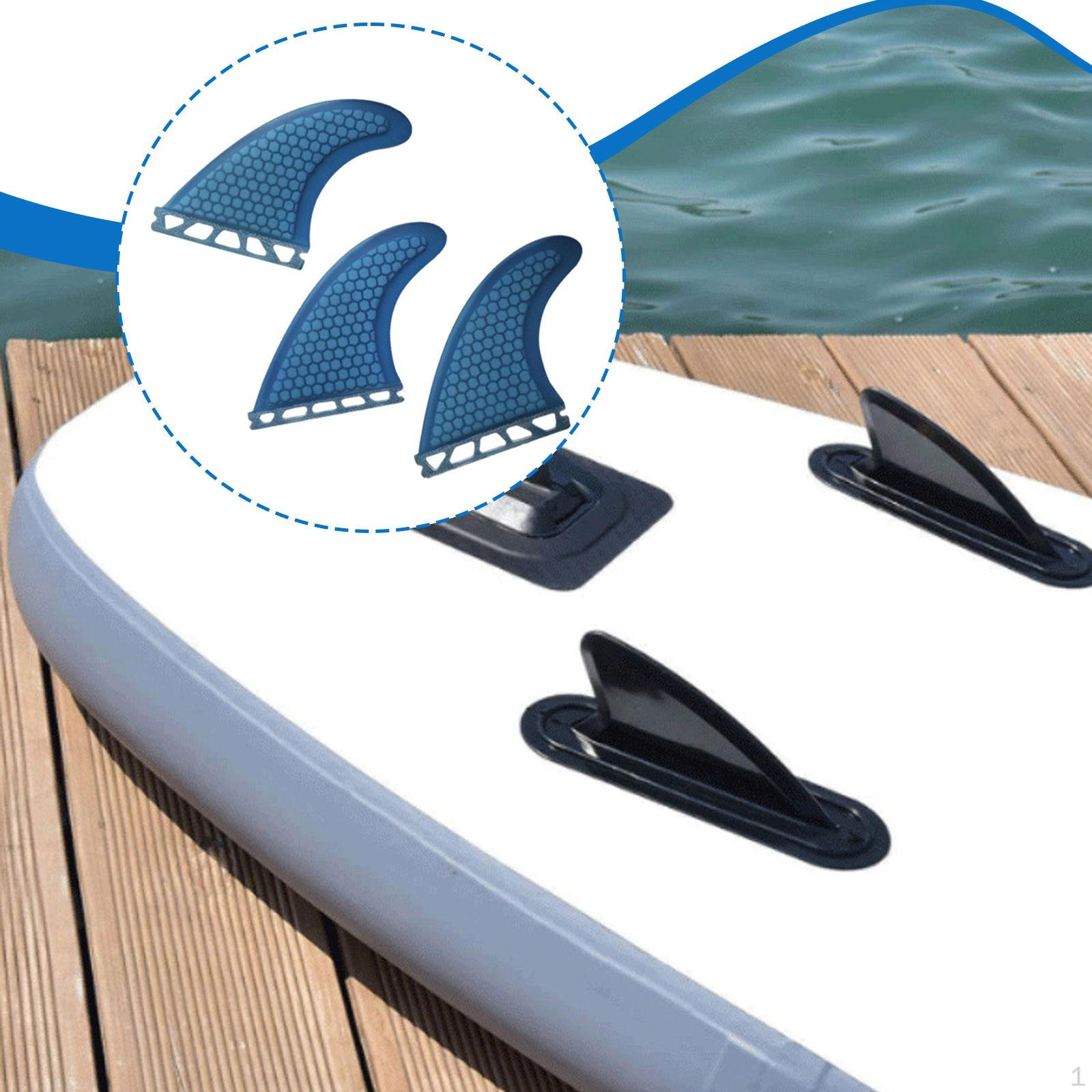 

3 Pieces Surfboard Fins Surfing Tail Thruster for Canoe Paddleboard Shortboard Water Sports
