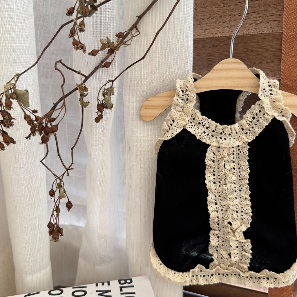 Pet Spring Cute Lace Strap T-shirt Teddy Yorkshire Tank Top Dog Clothes for Small Dogs Puppy Clothes