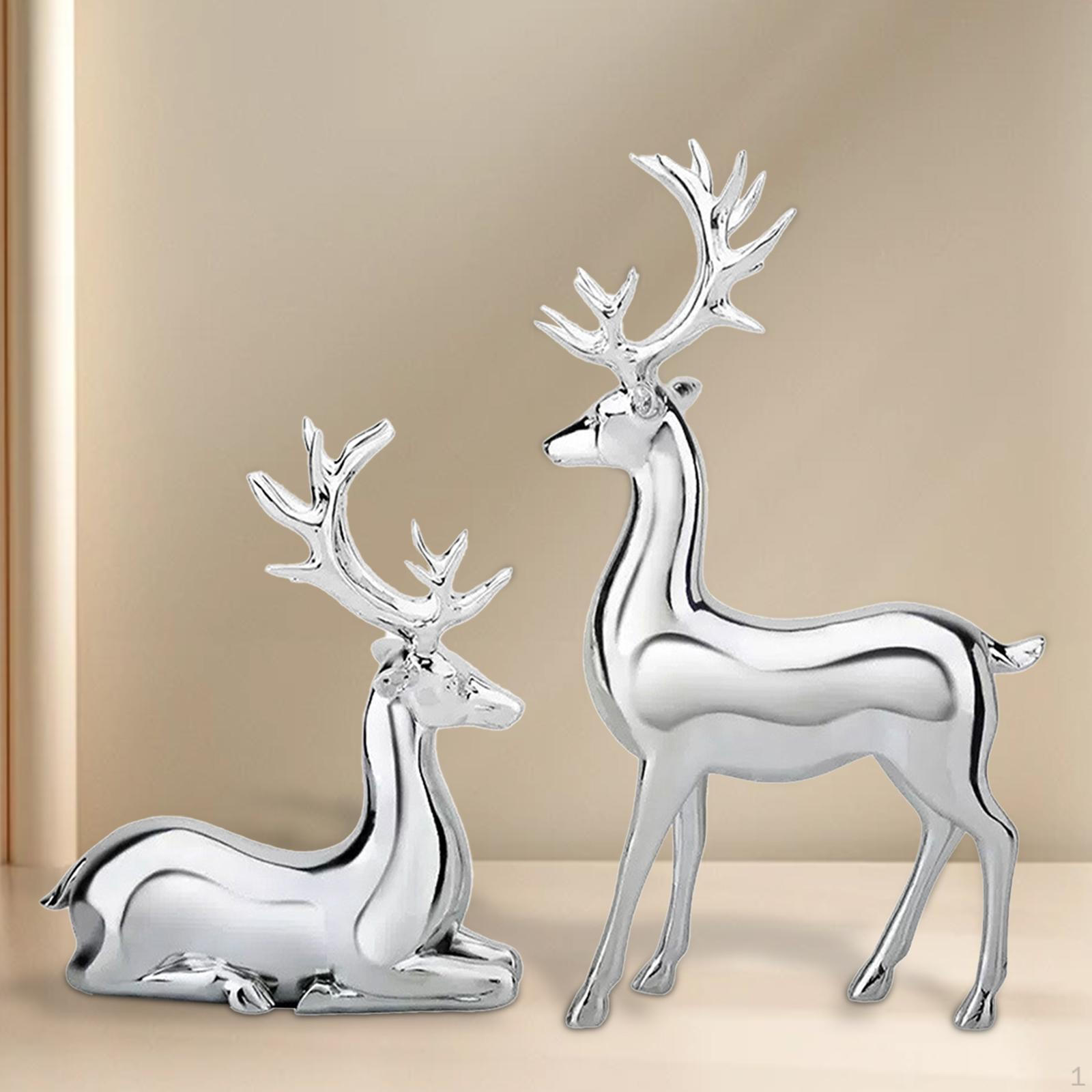 

2 фигурки лосей для показа статуэток животных в офисе Silver