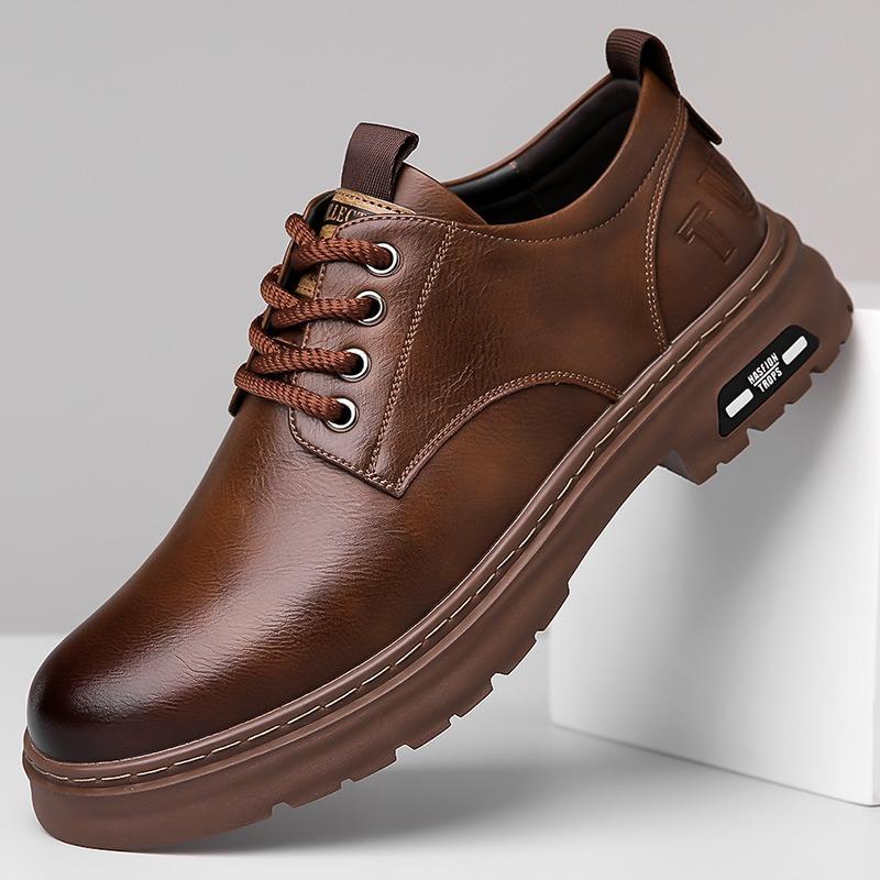 Leather Shoes Men's New Spring Business Casual Shoes Men's Soft-soled Tooling Shoes Casual Leather Shoes