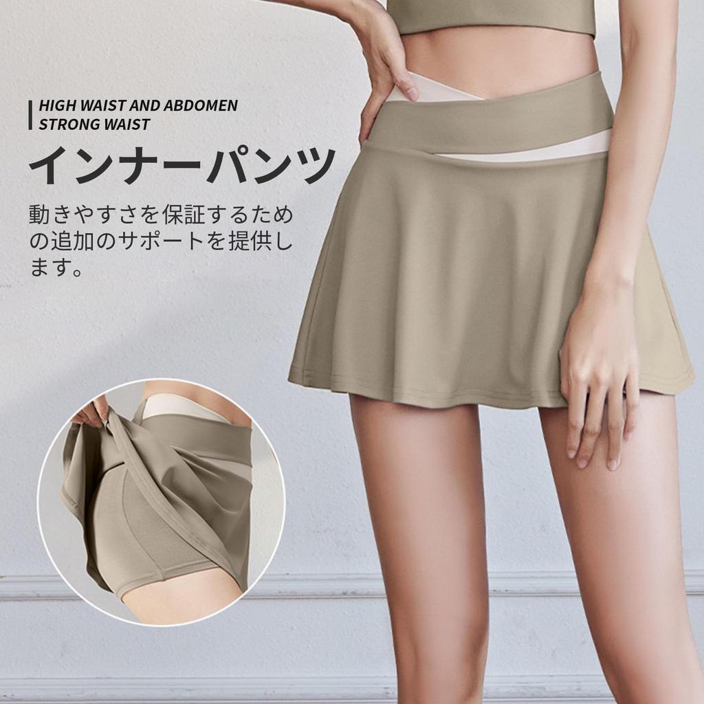 MORGEN SKY Mini spódniczka ze spodenkami wewnętrznymi dla i i MQ005 Damska spódniczka A-line do tenisa, golfa, na siłownię, jogi, fitnessu, treningu, biegania. Elastyczny, Oddychający,