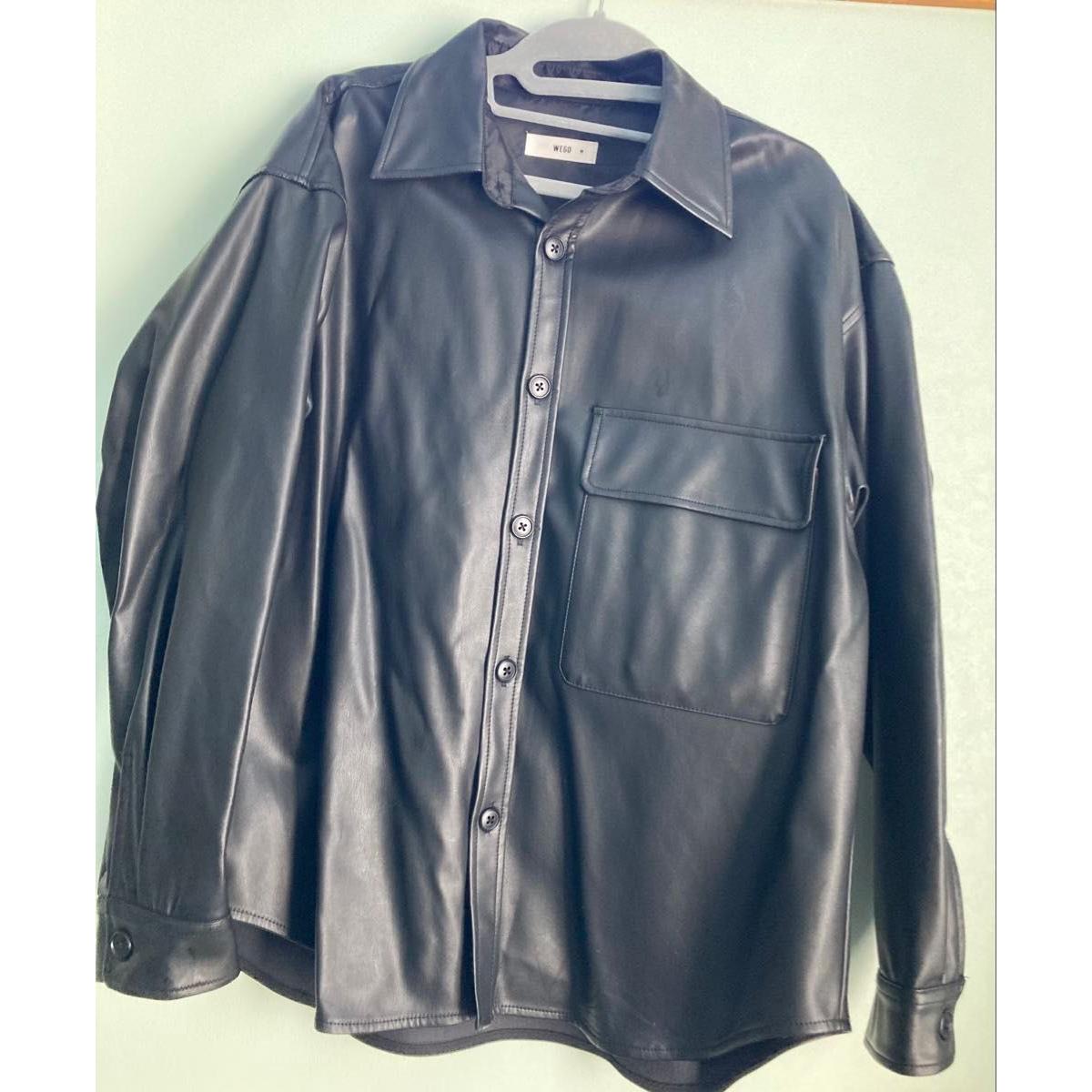[Out of print] WEGO by Kose/Faux leather big silhouette shirt