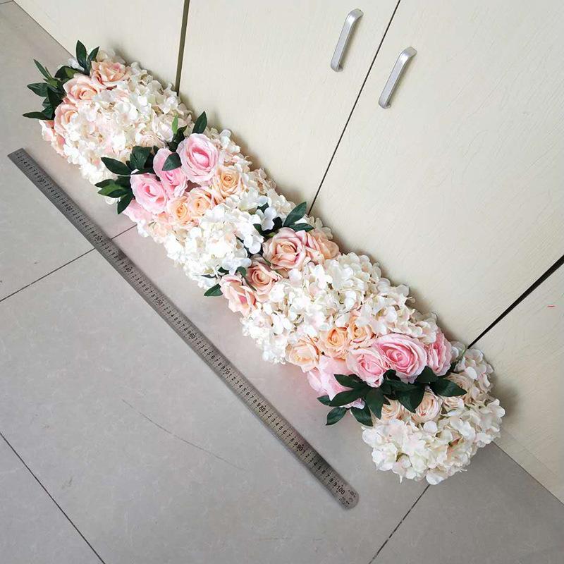 1 Meter Long Flower Row Wedding Runway Road Lead Arch Wedding Simulation Flower Row Flower Wedding Supplies Rose Fake Flower