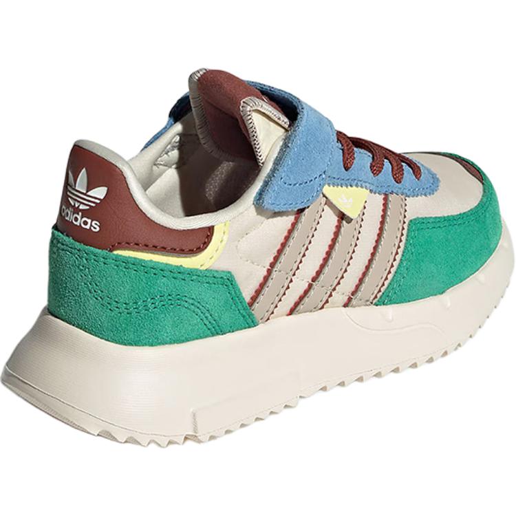 Adidas Originals Retropy F2 CF EL Classic Sweat-Absorbing Low-Top Casual Shoes Kids Sneaker Wonder-White Miracle-Brown Light-Turf-Green JR7991