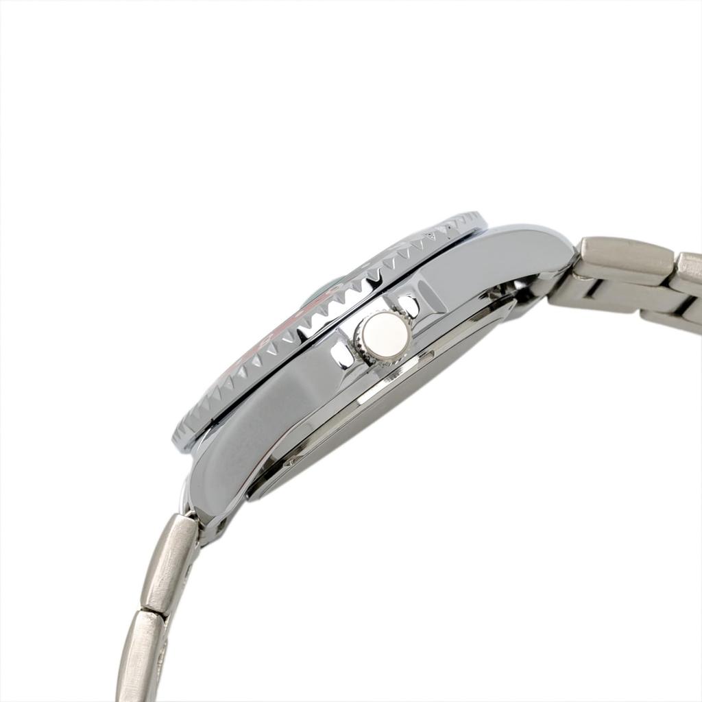 [Klefer] Analog Men's Solar Waterproof Watch with Metal Band Bentley Red BT-AM388-RDS Silver