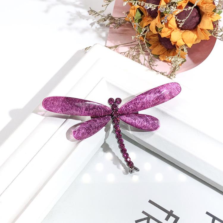 Creative and literary simplicity Crystal Dragonfly brooch Femininity versatile personality pin Silk scarf buckle Retro suit accessories