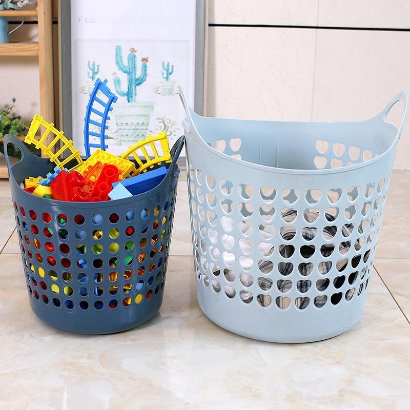 Large Size Bathroom Laundry Basket Plastic Dirty Clothes Storage Basket Toy Organizer Home Use Utility Basket Nordic Style