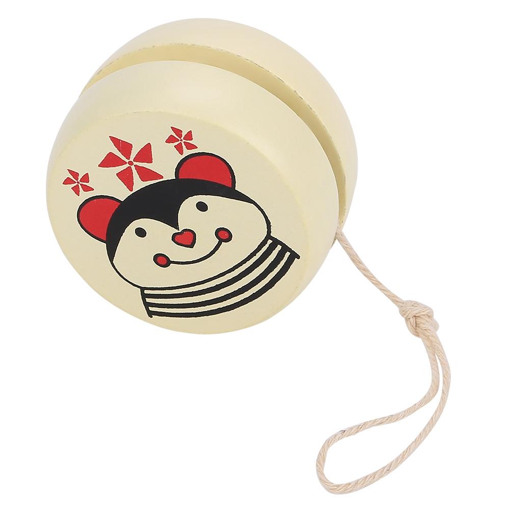 

Cute Cartoon Pattern Wooden Yoyo Ball Toy Early Education Teaching Toy for Kid Child Beige