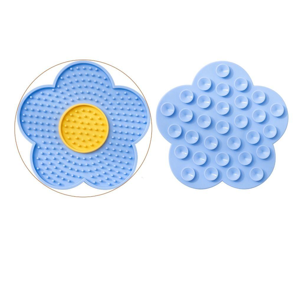 Sunflower Shaped Cat Lick Pad Suction Cup Silicone Cat Placemat Dog Feeding Pads  Small Animal