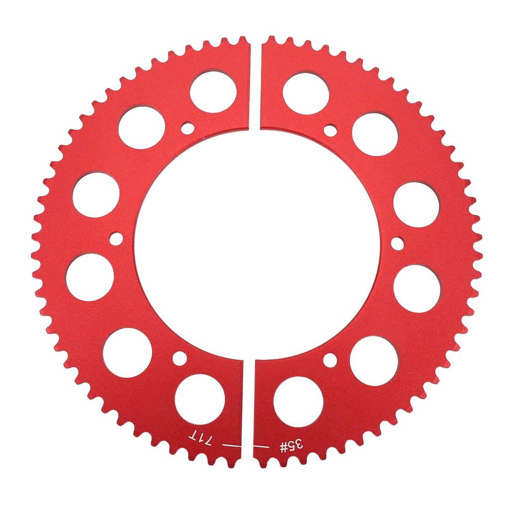 35 Chain 71 Tooth Split Sprocket Low Friction Aluminium Alloy Lightweight for CT200U BT200X CT100U
