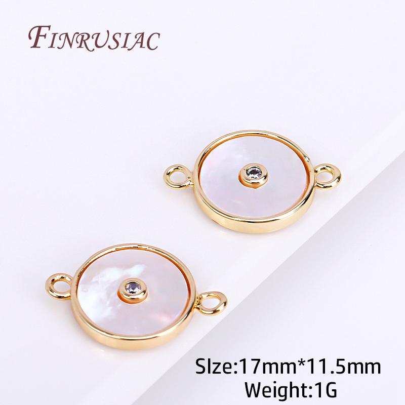 Wholesale Connector Charms DIY Accessories 18K Real Gold Plated Shell Geometry Design Connector Pendants For Necklace Making