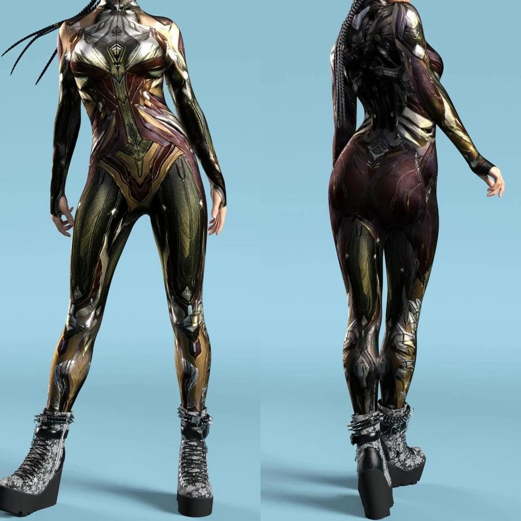 Costume de Scenă cu Imprimare Digitală 3D Adulți Evenimente de Halloween Petrecere Tematică Carnaval Costum Cosplay Joc de Rol Salopetă