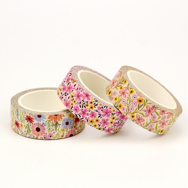 NEW 1PC 10M Decor Wild Garden Flowers Bloom Washi Tape Set for Scrapbooking Journaling Adhesive Masking Tape Cute Stationery