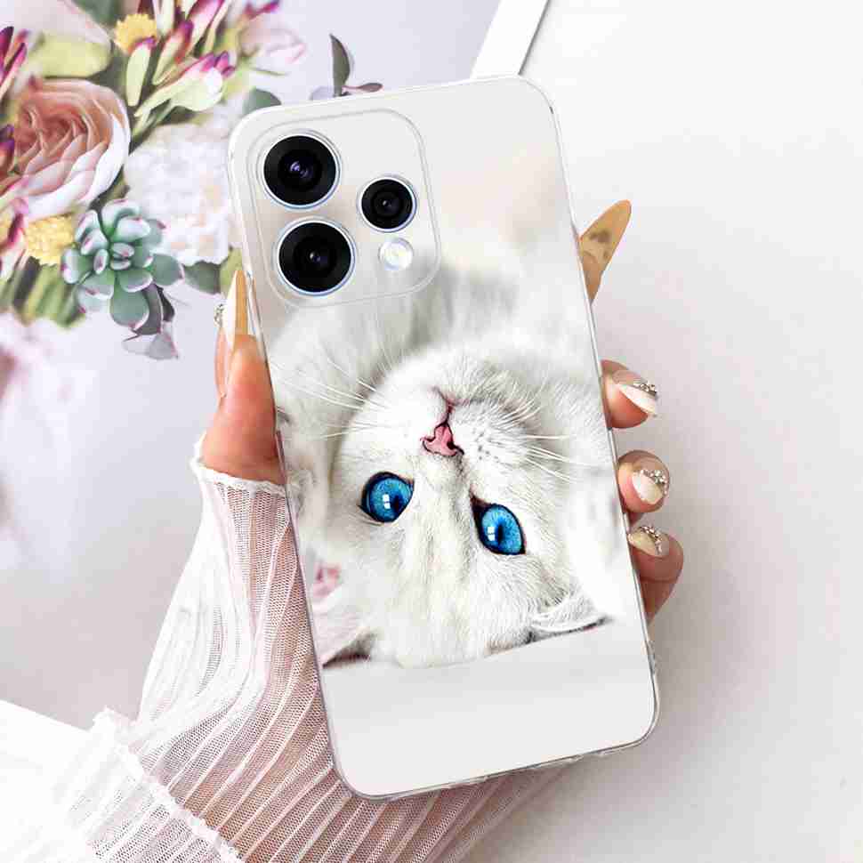 Para Oppo Reno15 5G Funda Flor Colorida Silicona Suave Cubierta Trasera Para Oppo Reno15 Reno 15 5G CPH2825 Carcasa de Teléfono Fundas