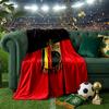 Belgium Football Crest Emblem Blanket Flannel Throw for Sofa, Indoor, Camping, Living Room, Office, Chair, And Bed Soft Birthday Gift
