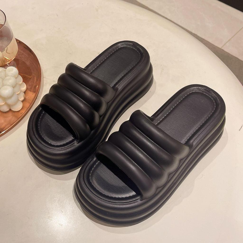 Fashion Chunky Platform Slippers For Women 2025 Summer Comfort Soft Sole Beach Shoes Slides Woman Thick Bottom Non-slip Sandals Ladies