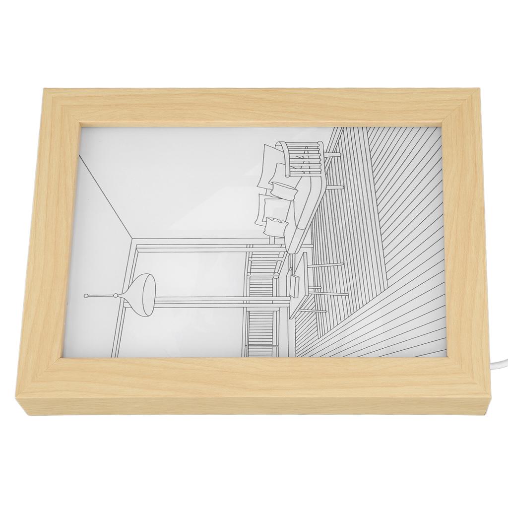 Dekoracyjny Obraz Świetlny LED USB 5V 3 Tryby Oświetlenia Naciśnij Japońskie Anime Góry Rzeki Wzór Światło Malarstwo Artystyczne