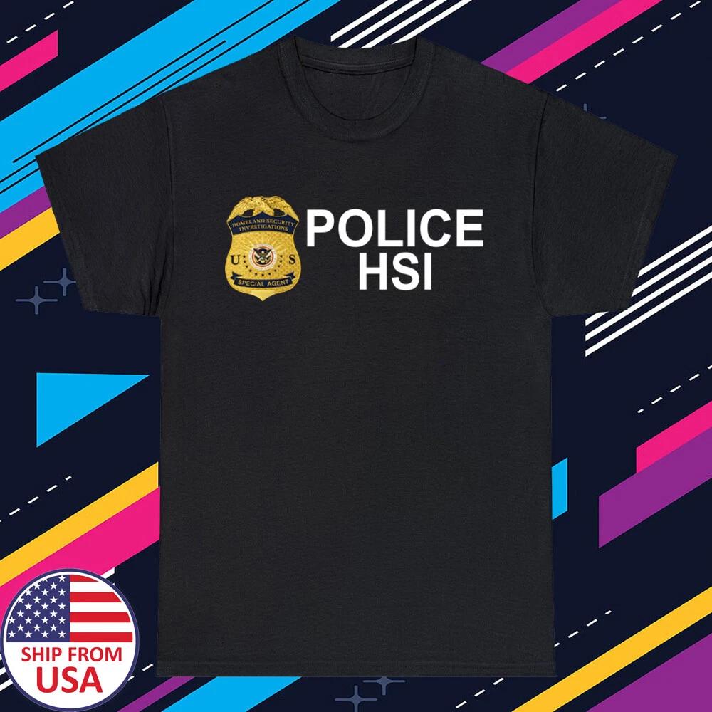 HSI Homeland Security Investigations Police Men s Black Size S-5XL M