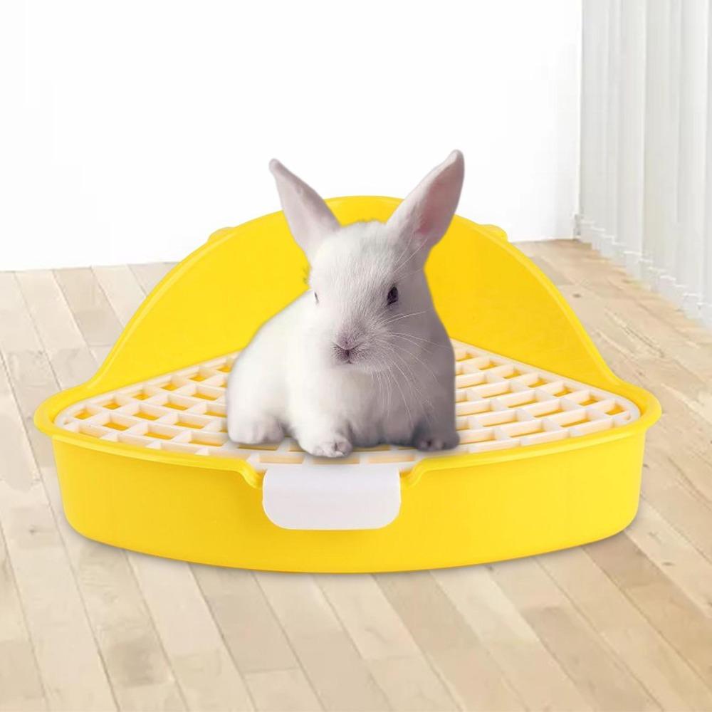 Portable Triangle Rabbit Litter Tray Cleaning Supplies For Small Pet Potty Trainer Plastic Removable Pet HamsterToilet