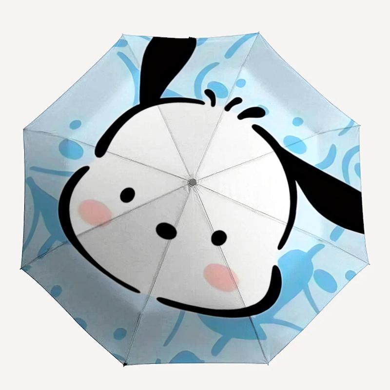 1pc Pochacco Automatic Opening/Closing Umbrella with Foldable Design, 8-Bone Iron Frame, Outdoor, Ideal Gift for Fans, Travelers, Daily Use, Festive P
