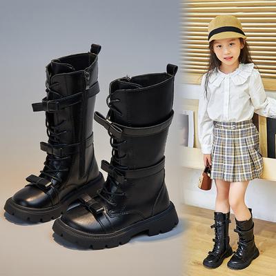 Mädchenstiefel Winter Neu Mädchen Langstiefel Mode Mädchen Martin Stiefel Rutschfest Kinder Prinzessinnenstiefel Vielseitige Mädchen Stiefel mit hohem Schaft