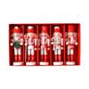 5x Wooden Nutcracker Figures Crafts Tabletop Christmas Hanging Decorations