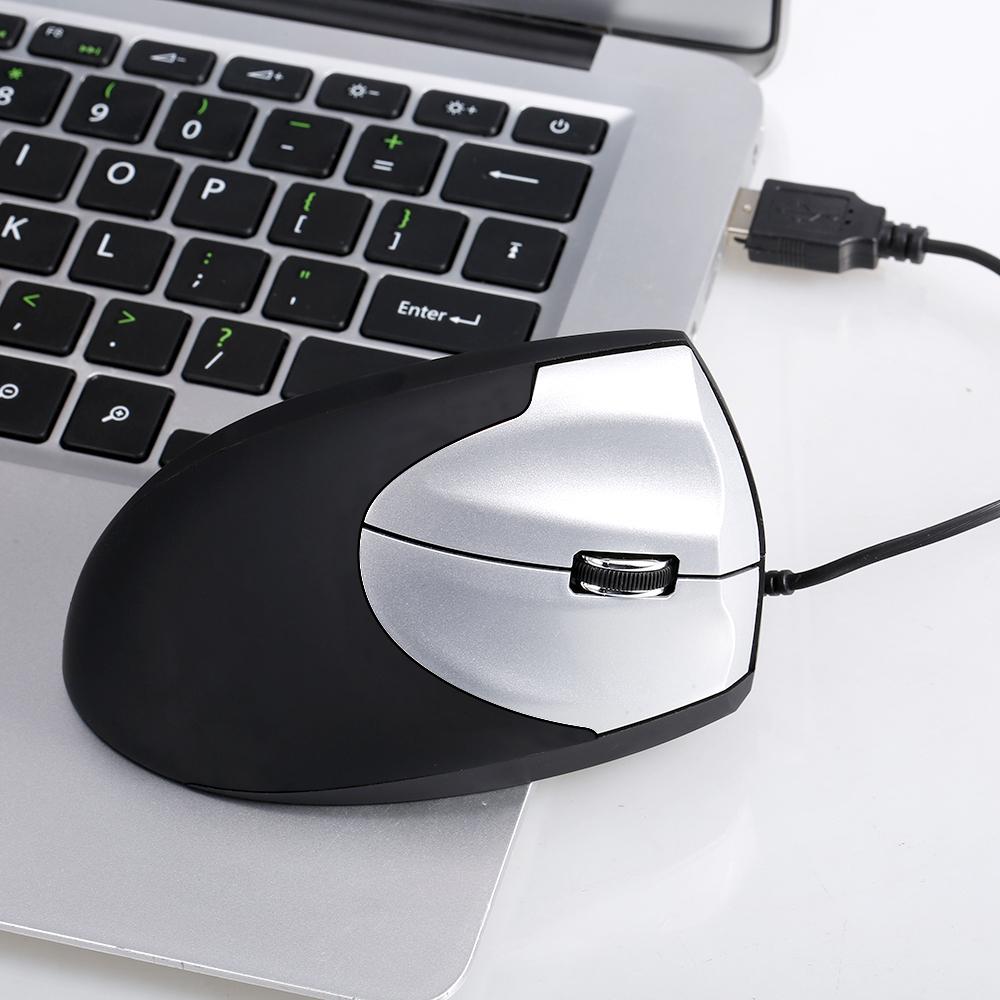 Vertical Wired Mouse Ergonomic Optical 3 Key Gaming Office Mouse for PC  Laptop Black