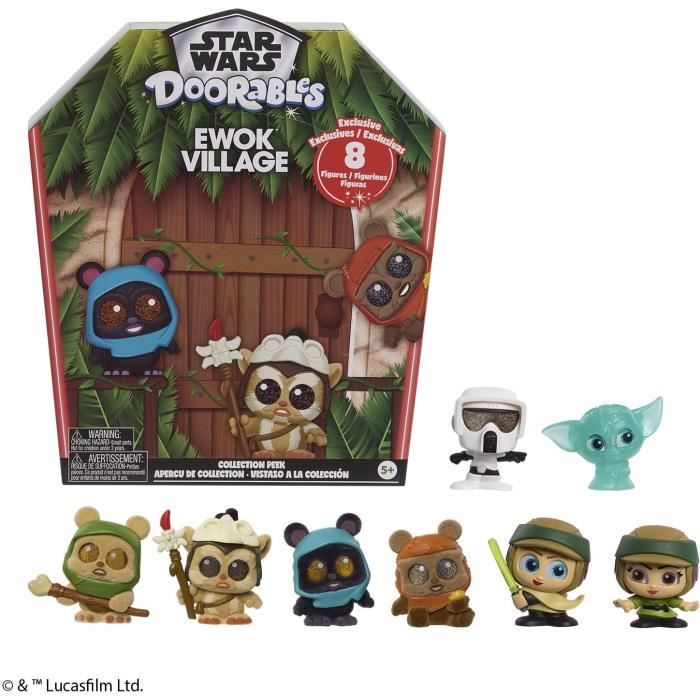 Doorables Ewok Coffret collector, Doorables Disney Star Wars, 8 figurines exclusives a collectionner de 3,8 cm, Des 5 ans