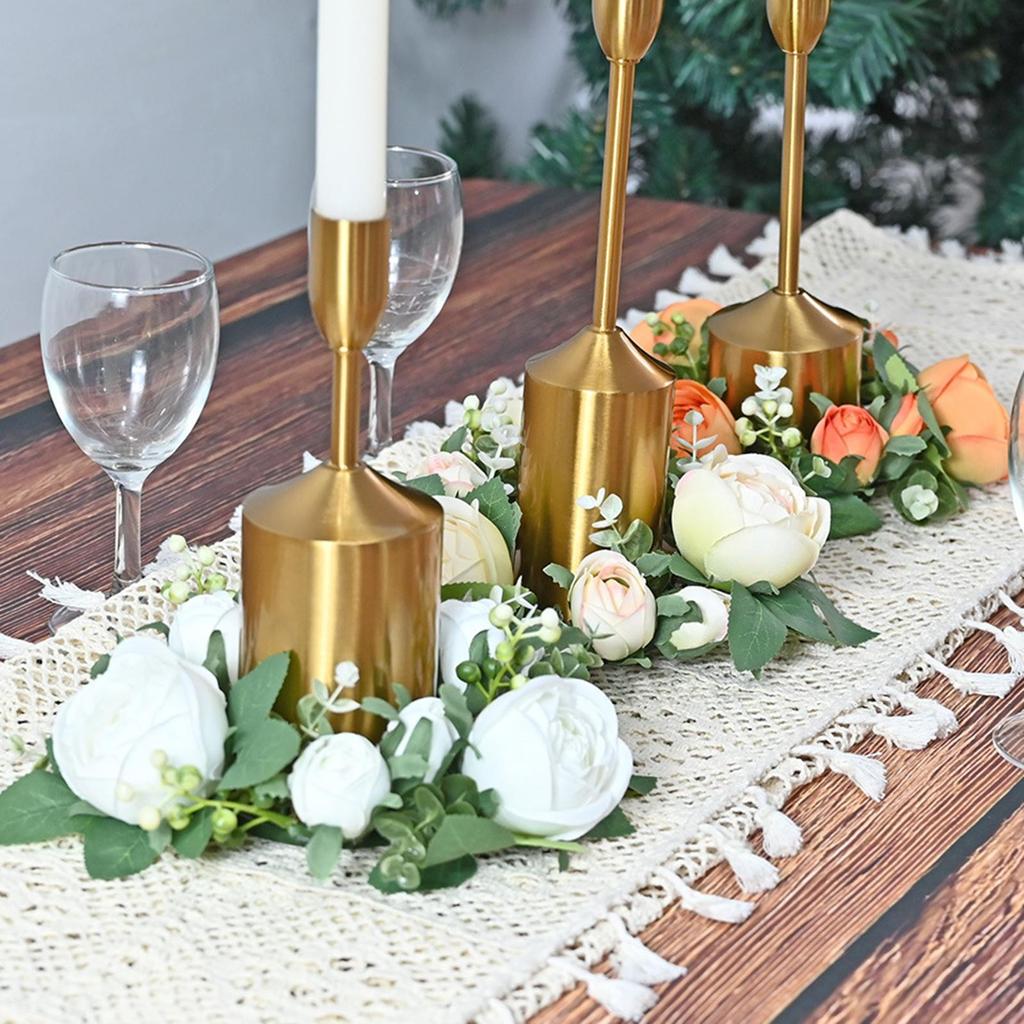 Candle Ring Wreath Decorative Greenery Farmhouse Wreath for Table Door Party