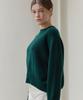 JE NE SAIS QUOI Loose Fit Crew Neck Cashmere Knit_ Forest Green