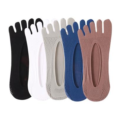 5 Paar Herrensocken aus Mesh, unsichtbar, atmungsaktiv, schweißabsorbierend, kurze Socken, rutschfest, neue Fünf-Zehen-Socken, hohe Qualität, EU38–45