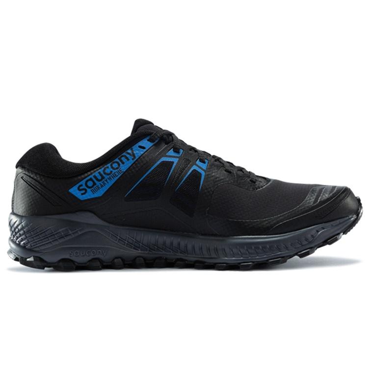 SAUCONY Fabric Cushioning Abrasion Resistant Breathable Support Low Top Running Shoes Men's Black Blue S20541-2