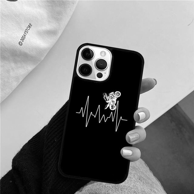 Motorcycle Heartbeat Coque Shell For iPhone 17 Air 15 16 14 13 12 Pro Max 11 Pro Max Plus Phone Case Cover