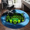 1PC round rug Fc Nan-tes Crest Design Printed Round Area Rug ,Rug For Home Office, Round Chair Rug, Decorative Carpet Fan gifts Christmas gift