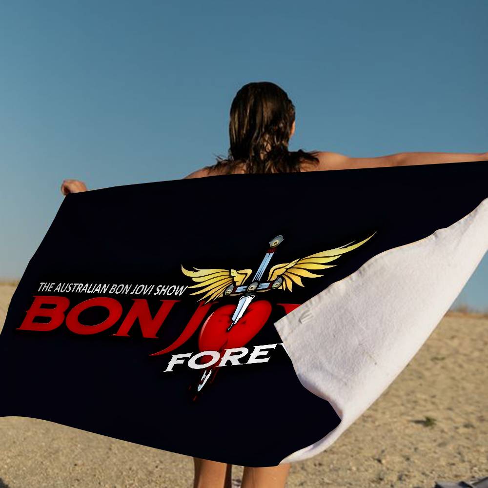 

B-Bon J-Jovi Микрофибровое одеяло Быстросохнущие пляжные полотенца Большой размер с принтом Супервпитывающее полотенце-одеяло для бассейна W40*H60(CM)
