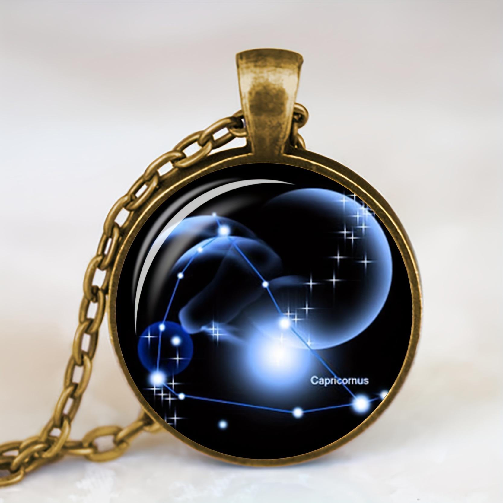 

Ожерелье с подвеской в виде знака зодиака, стеклянный шар, светящийся в темноте, унисекс-аксессуар в астрологическом стиле для повседневного ношения белый