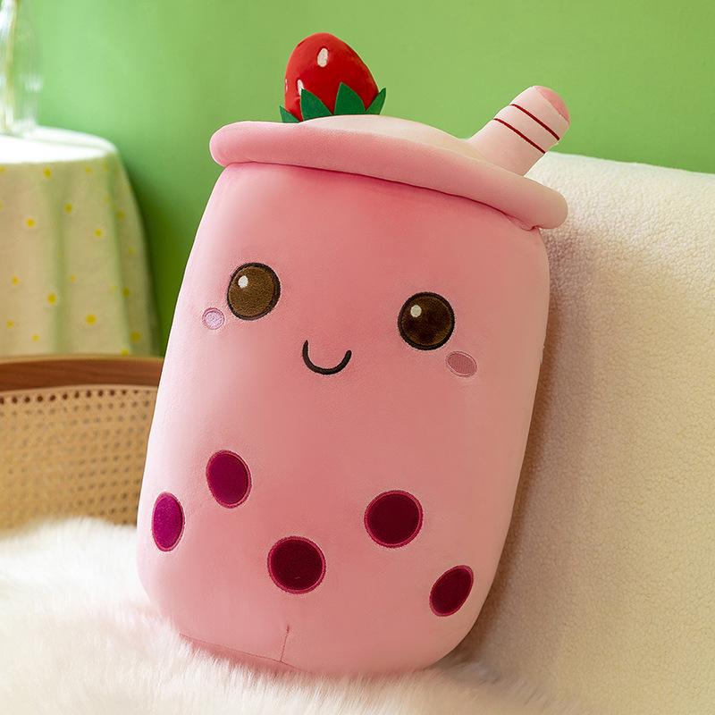 Plush Pearl Milk Tea Cup Hug Pillow Doll