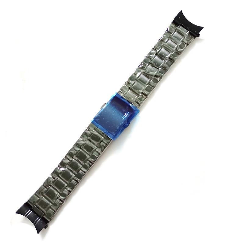 Pánský dutý nerezový zakřivený řemínek k hodinkám s pěti řadami korálků 20 mm/22 mm řetízek k hodinkám