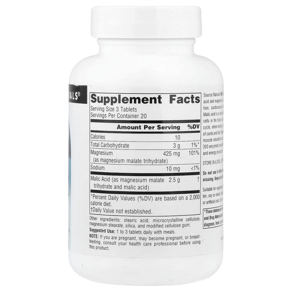 Source Naturals, Malic Acid, 60 Tablets