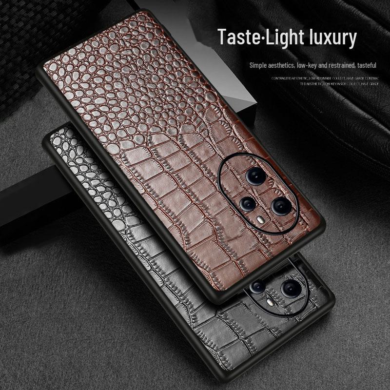 Luxury Genuine Leather Crocodile Pattern Case for Honor 70 Series