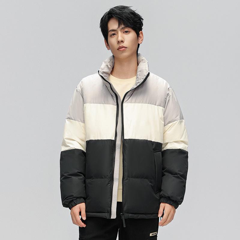 Autumn and winter down jacket % white duck down warm couple down lambsdown jacket stand-up collar loose versatile jacket