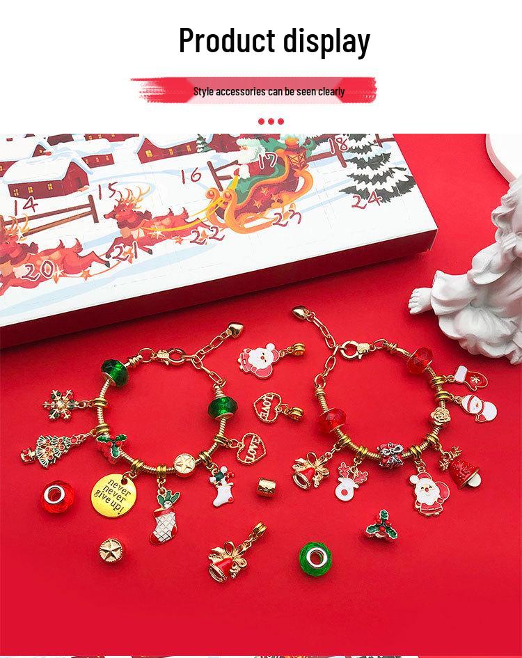 DIY Children's Christmas Bracelet Set: Educational Beading Game & Jewelry Blind Box Gift.