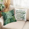 Tropical Vibe Leafy Pillow CoversLiving Room Sofa Cushion Cover, Soft and Comfortable, Bedroom Room Decoration