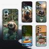Animal Funny Sloth Cute Phone For Samsung S25,S10,S20,S10,S21,S9,S24,S23,Ultra,FE,Plus,Lite,Soft Silicone Black Cover
