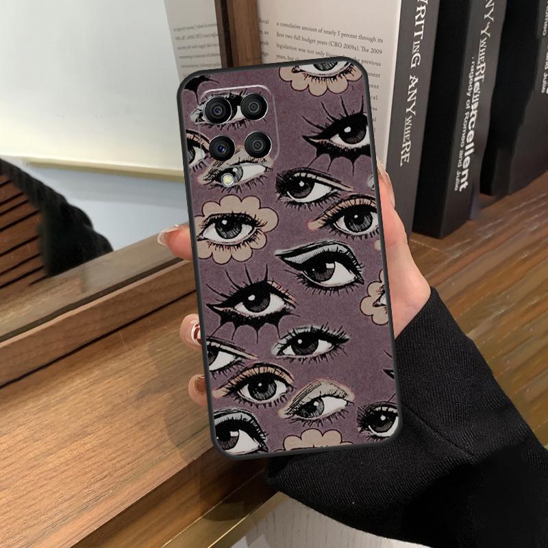 Scary Face Eyes Case For Samsung Galaxy M56 M06 M16 M36 M52 M32 M12 M54 M34 M14 M35 M55 M15 M11 M31 M13 M53