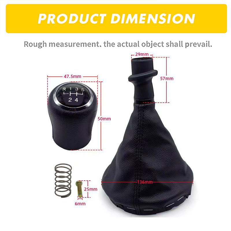 5/6 Speed Gear Shift Stick Knob For Volkswagen Transporter T5 2003-2011 Leather Boot Gearbox Lever Change Handle Car Accessories