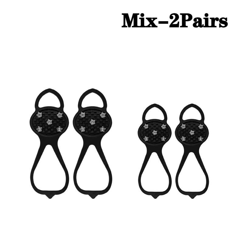 Outdoor Ice Cleats Crampons Anti Slip Shoe Covers Spikes Chains for Walking on Snow and Icy Roads Winter Climbing Hiking Gear