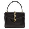 One Handle Handbag Old Gucci Brown Leather Women Used