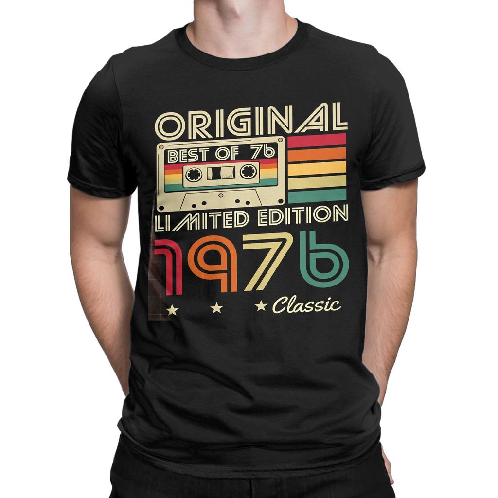 Unisex Unisexs Vintage 1976 50 Year Old Music T Shirt 50th Birthday 100 Cotton Clothing Funny Short Sleeve Tee Shirt TShirt